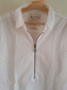 Amazing White Quarter Zip Tee