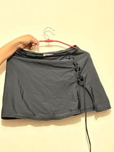 Gray Mini tennis Skirt