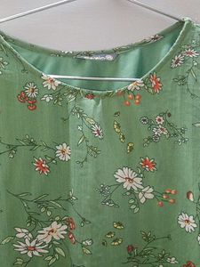 Green Floral Print Dress