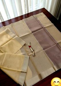 Elegant Brown &amp; Gold Silk Saree