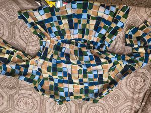New Branded Patterned Tie-Front Top in xl