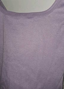 Lilac Button Crop Top