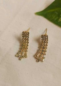White Stoned Earrings
