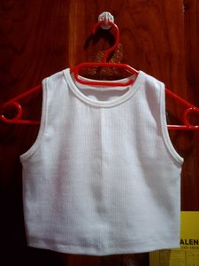 White Ribbed Tank Top