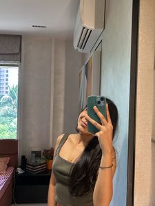OLIVE GREEN RIBBED TANK TOP