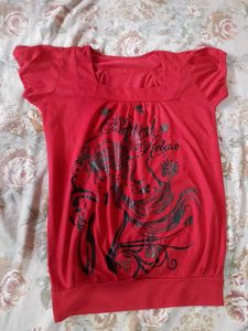 Red Printed Top