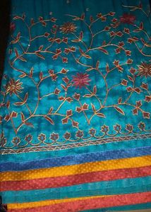 Beautiful Embroidery Flower Design Saree