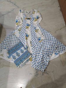 Floral Print Anarkali Kurta Set