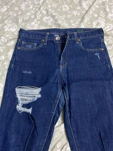 Blue Skinny Jeans Ripped