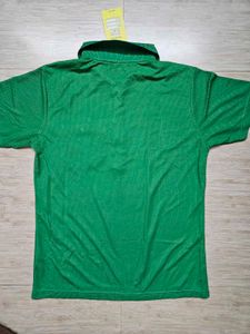 Green Polo Shirt with Zipper and Pocket