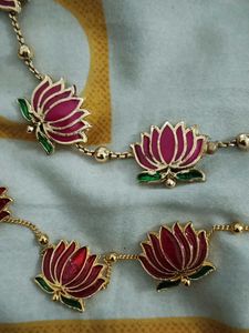Manju Warrier Inspired Lotus Necklace &amp; Earring