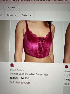 67% Off VS Lace-Up Corset Top M