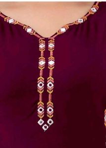 BrandNewCombo-Maroon&Orange Embroidered Kurta+Plaz