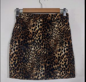Animal Print Mini Skirt