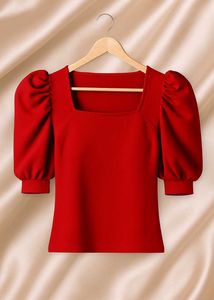 Red Puff Sleeve Top