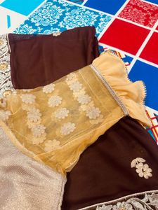 Elegant saree with bouquet style blouse