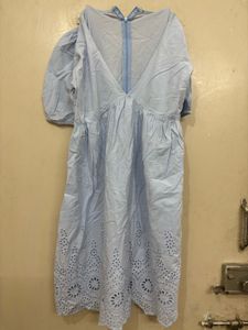 Blue Embroidered Dress