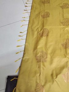 Elegant mustard soft silk saree