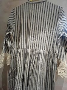 Striped Floral A-line Kurti