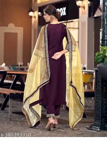 Elegant Purple Kurta Set &amp; Dupatta