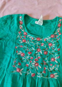 Green Embroidered Dress