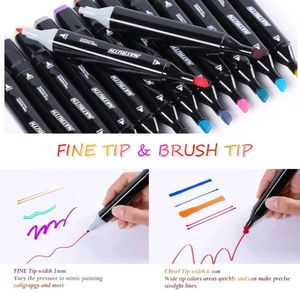 36 Colors Double Tip Marker Set &amp; 6 Pcs Design Pen