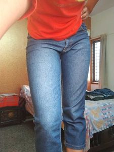 Denim Mid Calf Length Pant