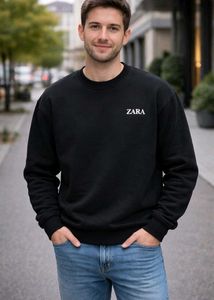 Men’s Black Winter Fleece Sweatshirt | Round Neck
