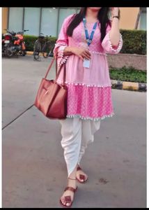 Pink Ethnic Dress With Dhoti Pants💕