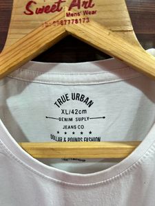 True Urban Half Sleeves White T-shirt For Mens