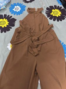 Brown Halter Jumpsuit