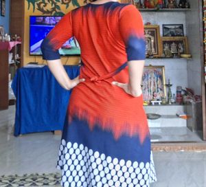 Red &amp; Blue Printed Kurta