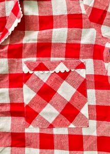 Red &amp; White Checkered Pajama Set