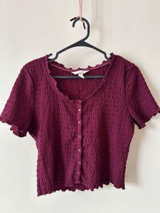 Burgundy Textured Top