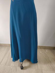 Elegant One-Shoulder Teal Gown