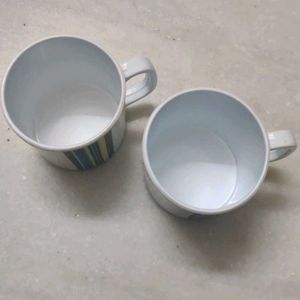 White Striped Mugs