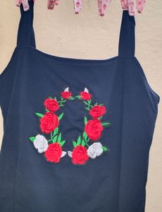 Fun And Stylish Piece Navy Blue Crop Top