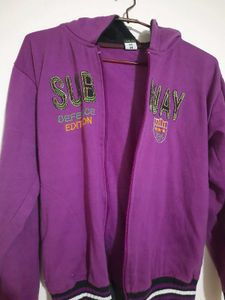 Purple &#39;Subway&#39; Zip-Up Hoodie