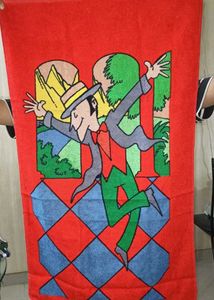 Kids Cartoon Towel Red
