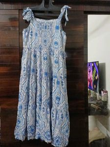Blue &amp; White Patterned Sundress