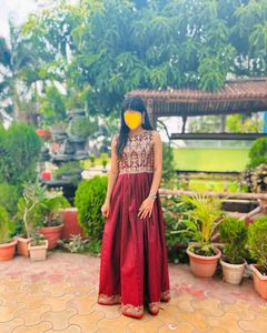 Elegant Maroon Ethnic Gown