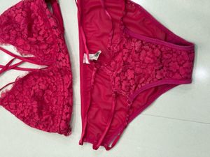 Hot Pink Clovia Lingerie Set