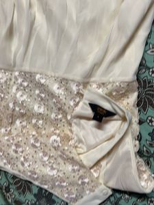 Off-White Gown Halter Neck