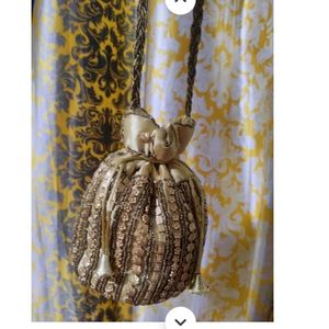 Golden Beaded Pouch