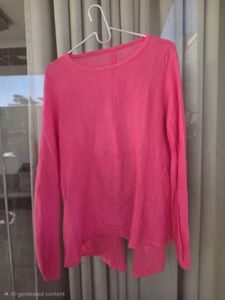 Pink Open Back Long Sleeve Top