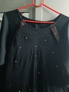 Elegant Black Ethnic Burqa