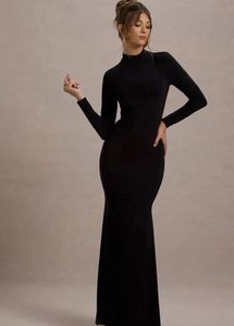 Elegant Black Maxi Bodycon Dress