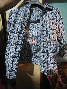 Patterned Button-Up Shirt