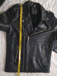 Zara Black Faux Leather Biker Jacket