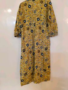 Yellow Floral Print Dress